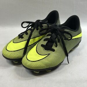 Soccer Cleats Nike Jr Bravata II FG, Size US 1Y Youth, Lime Green / Black